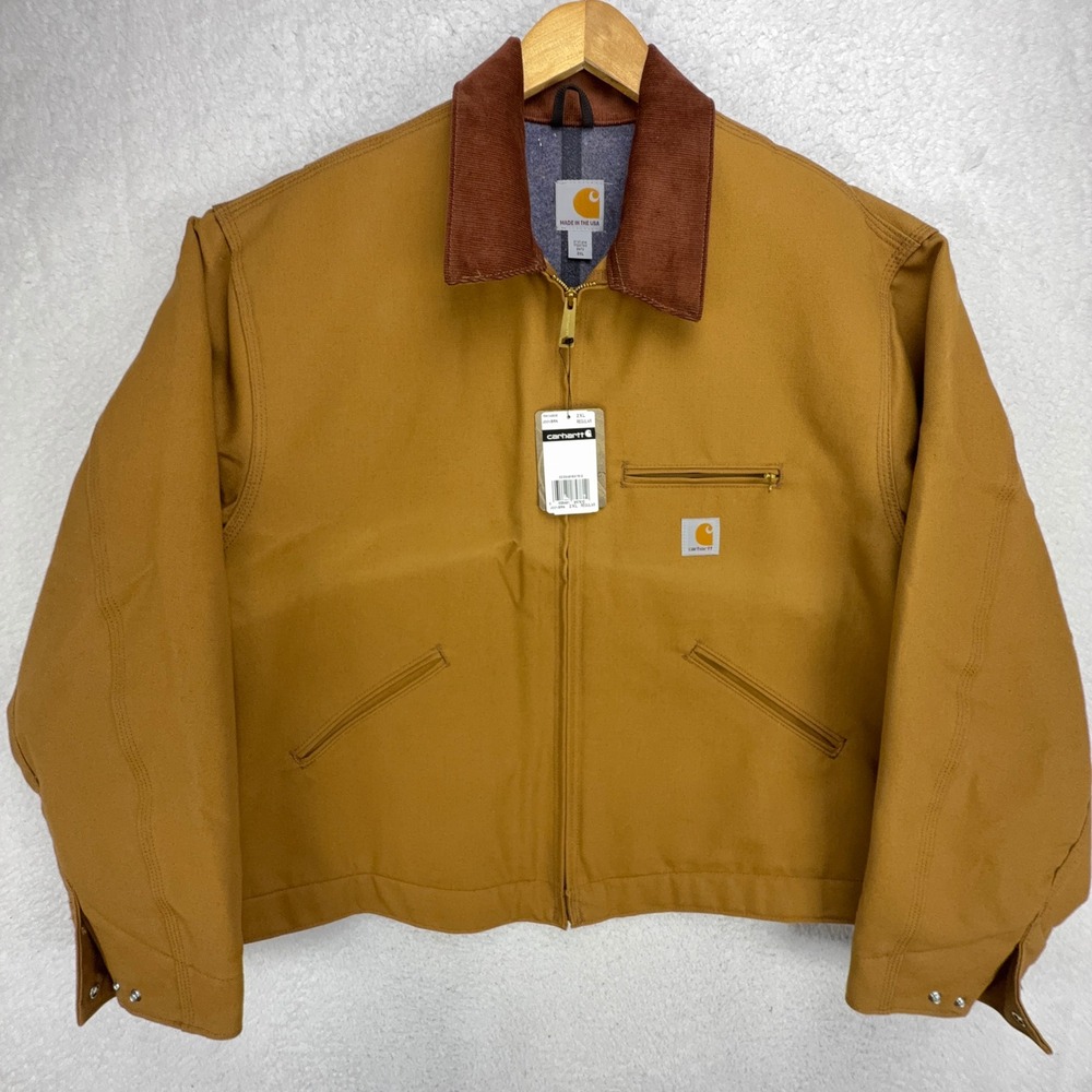 Carhartt Detroit Jacket Blanket Lined Mens 2XL J001 BRN Brown NWT NOS